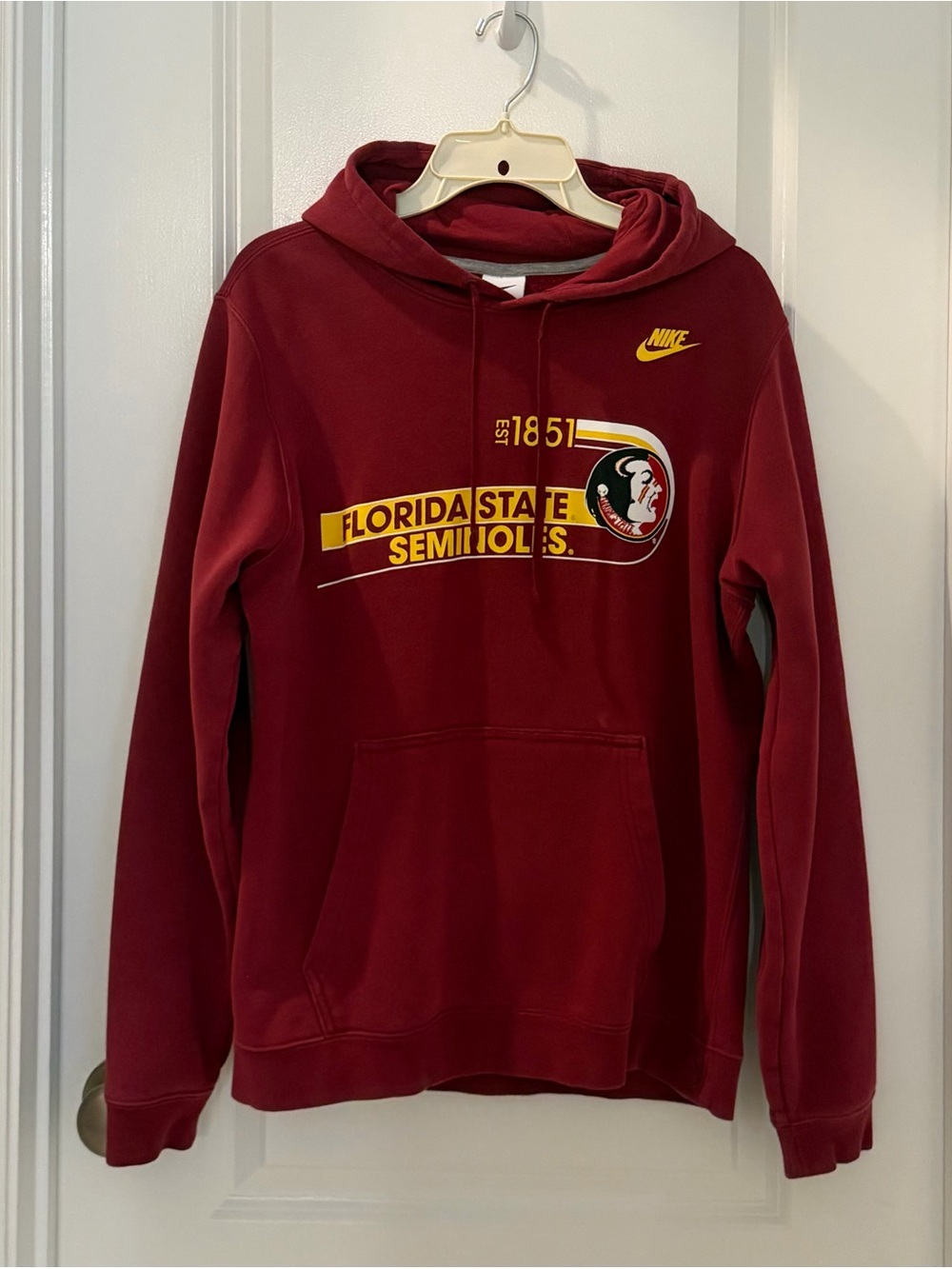 Nike Florida State Seminoles FSU Club Fleece Hoodie Sweatshirt S Garnett Gold